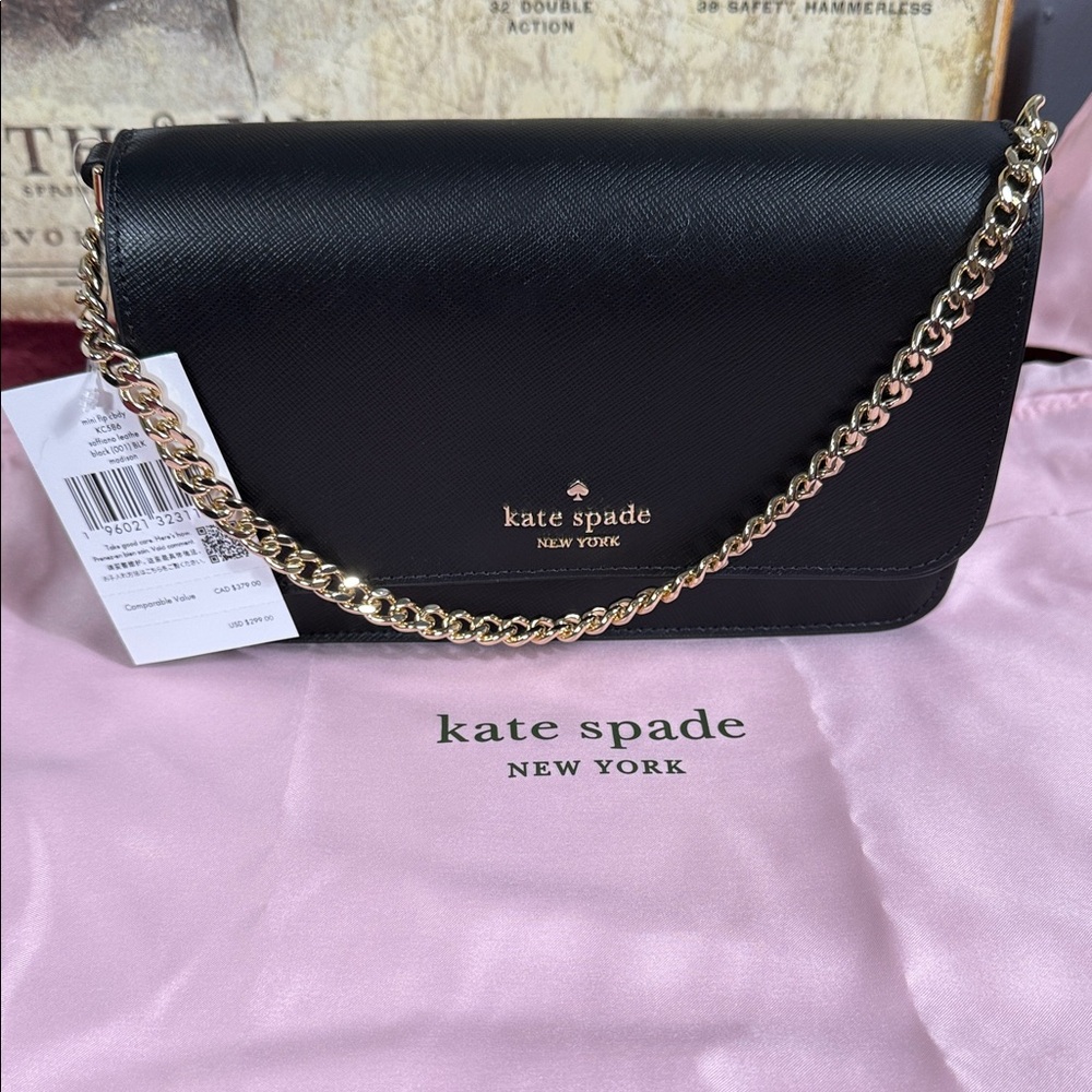 Kate Spade Madison‎ Saffiano Leather Crossbody with Gold Chain Clutch Strap